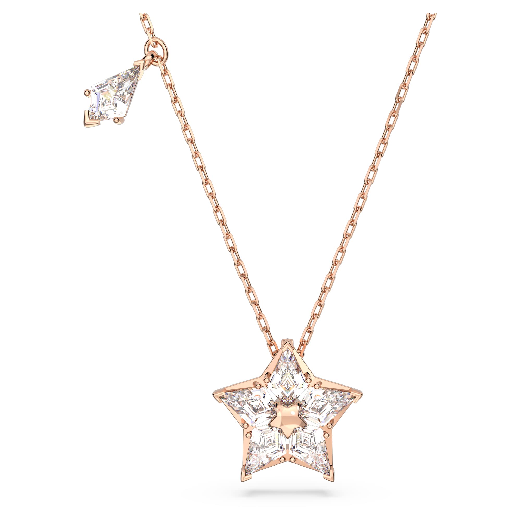 Swarovski Stella Star Pendant Necklace, Kite Cut Clear Crystals in a Rose Gold Tone Plated Setting, from the Stella Collection