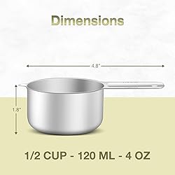BERYLER 1PCS 1/2Cup (120ml, 4oz) Single Measuring