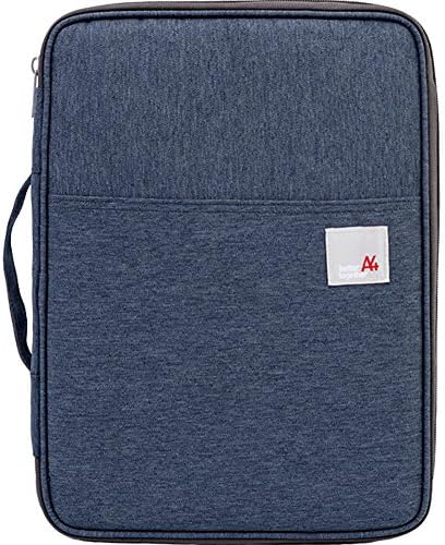 TINTON LIFE Multi-Functional Waterproof Travel A4 Document Zippered Bags Organizer for Ipads/Notebooks/Pens/Documents(Dark Blue)