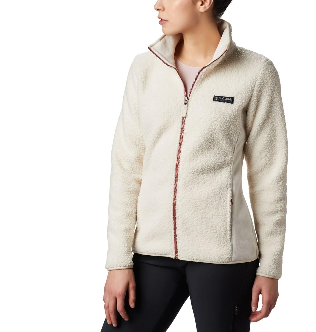 Columbia Women's Panorama Full Zip, Full Zip Fleece Jacket, Chalk, Size S