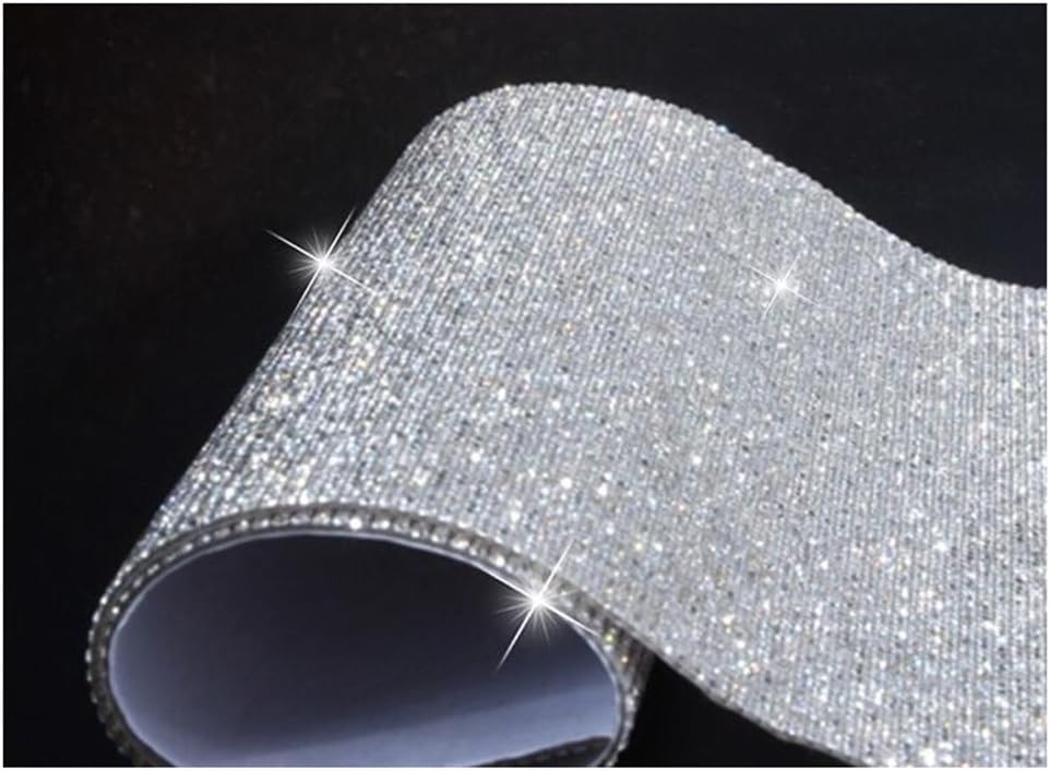 BlingSHD Bling Crystal Rhinestone DIY Sticker for Car Auto Vehicle Decoration - Silver