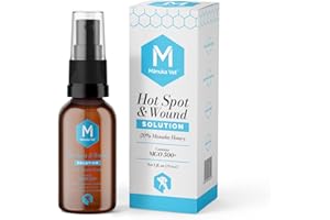 M MANUKA VET Manuka Vet Hot Spot and Wound Solution, 500+ MGO Medical Grade Manuka Honey, Rapid Healing & Skin Repair Treatment for Dogs, Horses and Other Animals, 1 Fl. Oz. Spray