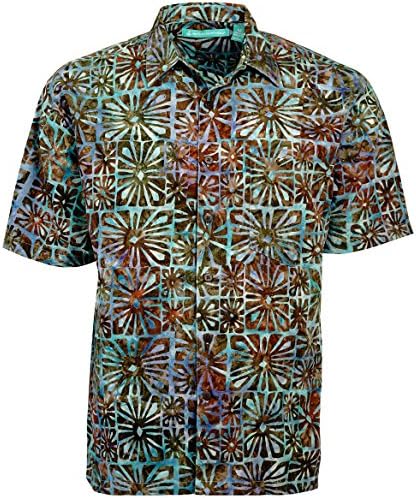Artisan Outfitters Mens Cayucos Batik Cotton Hawaiian Shirt
