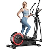 UMAY Elliptical Exercise Machine with 16 Levels Resistance, Hyper-Silent Magnetic Elliptical Machine for Home with 15.5" Stride & Heart Rate Grips and LCD Monitor, 350LBS Weight Capacity
