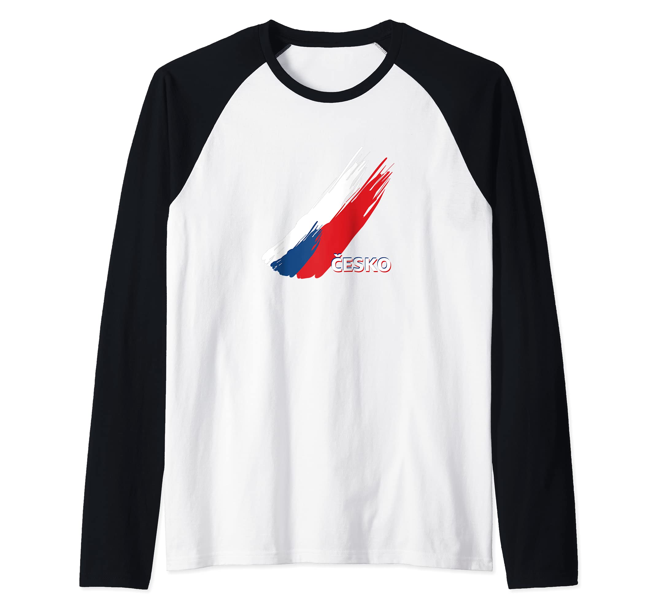 Flag Czech Republic Raglan Baseball Tee
