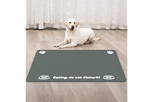Plentio Extra Large Pet Food Mat, 36" x 24", Absorbent Dog Mat for Food and Water, Pet Placemats for Cat and Dog Water Bowl, Non-Slip Dog Food Mat, Dog Feeding Mat to Protect Your Floors, Gray