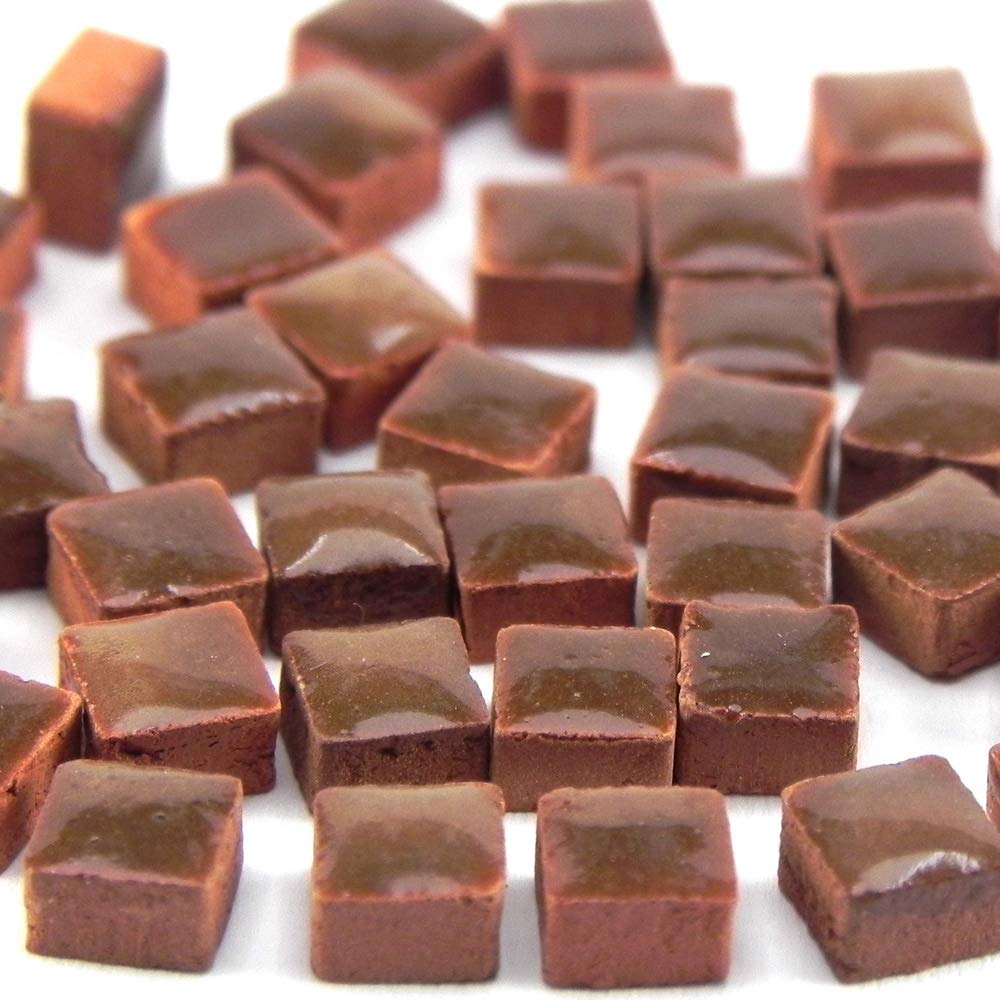 Set of 500 piece mini mosaics, 5 mm x 5 mm x 3 mm, in tomato red, RC02