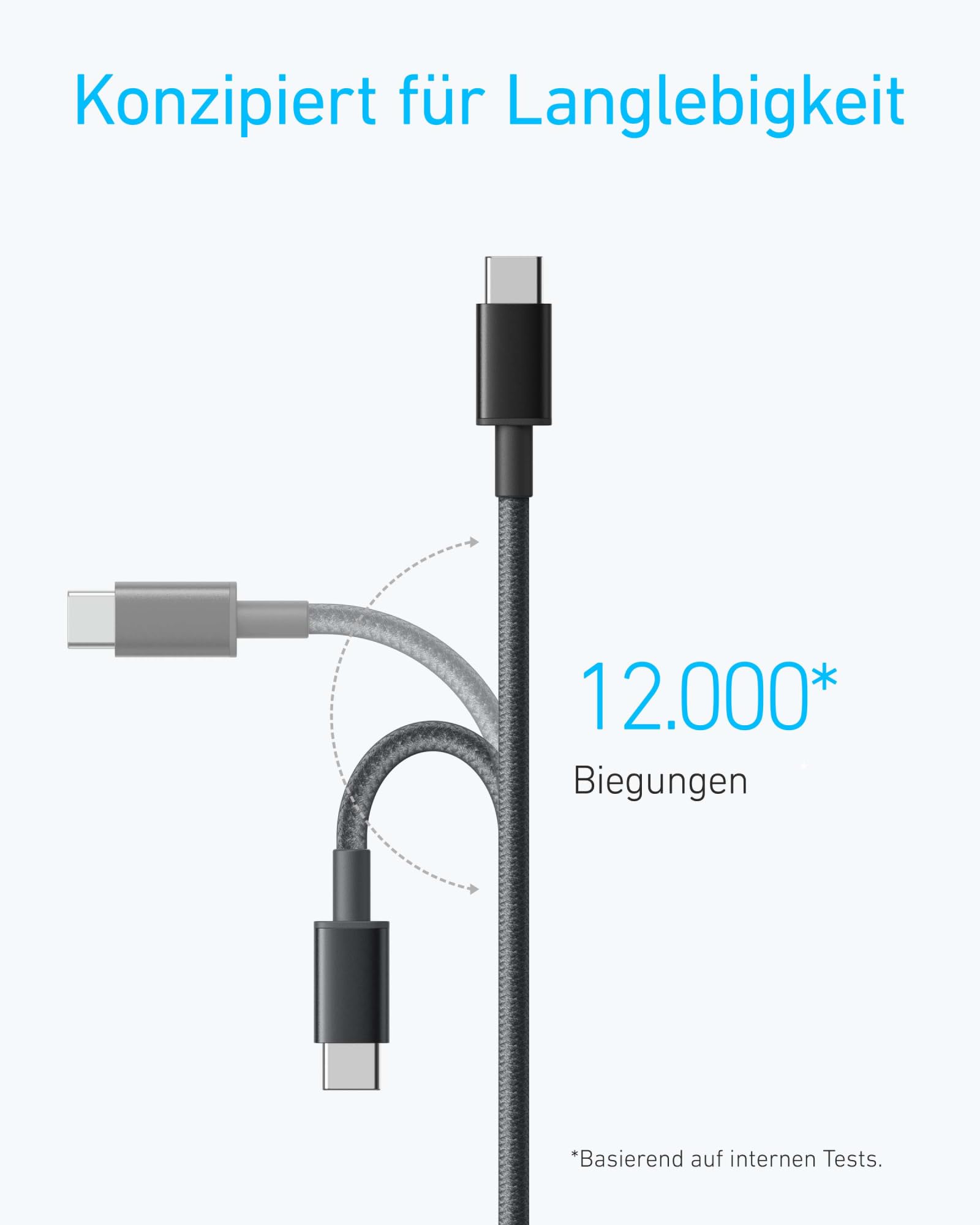 Anker USB C Kabel 3m, 100W Schnellladekabel USB C auf USB C Kabel, PD 3.0 Ladekabel USB C für iPhone 17 Pro Max/16/15 Serie, Samsung Galaxy S25/S24, MacBook Pro/Air, iPad Pro/Air, Pixel Switch LG 5