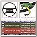 AULLY PARK Universal Car Steering Wheel Cover Genuine Leather Stitch On Wrap (Size L, Gray)
