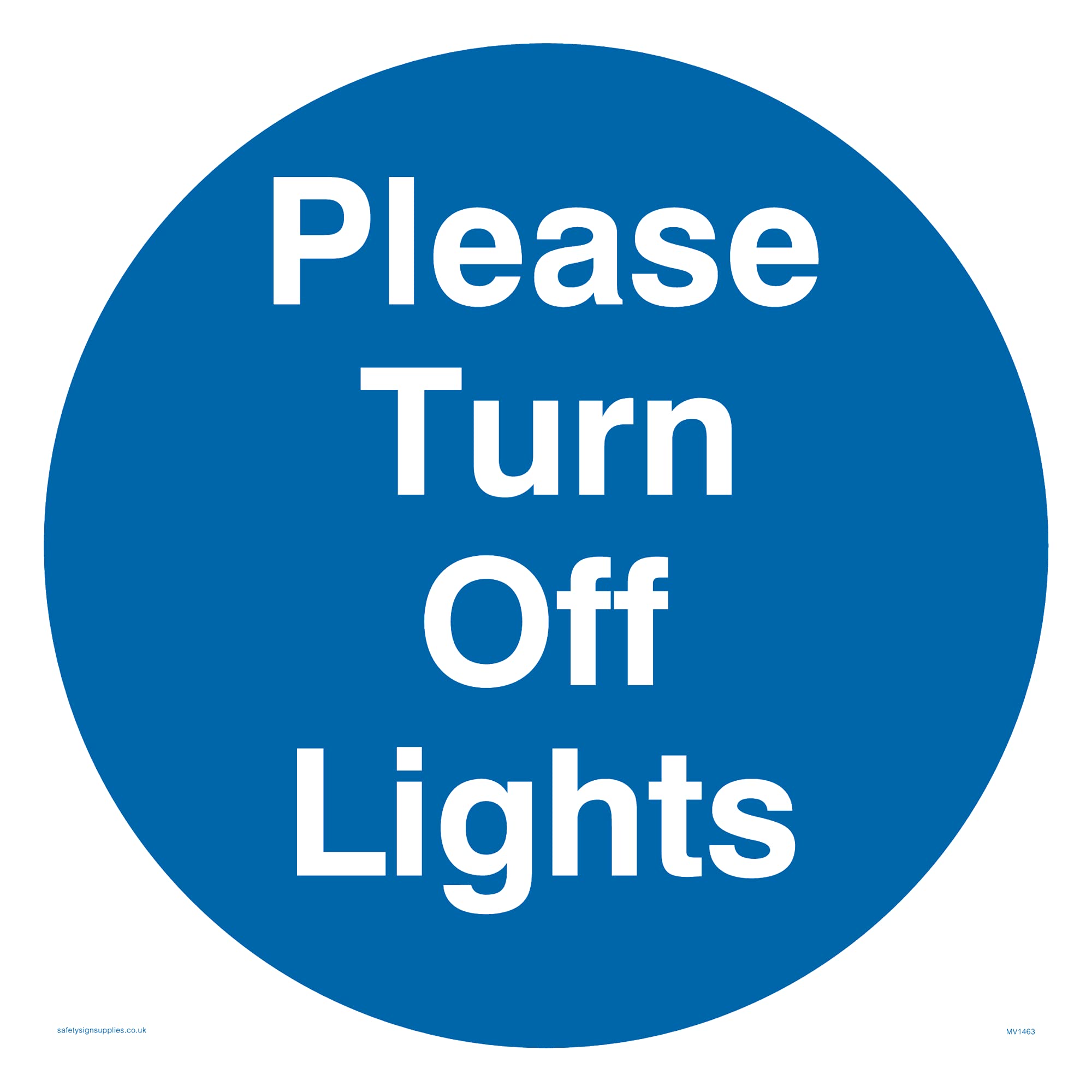 Please Turn Off Lights Sign - 200x200mm - S20