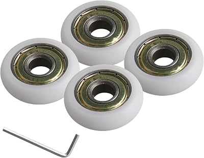 CNBTR 8x30x8.5mm White Ball Bearing Pulley Roller Wheel 87KG Load Pack of 4