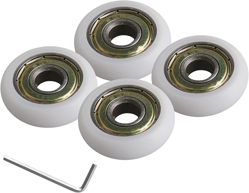 CNBTR 8x30x8.5mm White Ball Bearing Pulley Roller Wheel 87KG Load Pack of 4