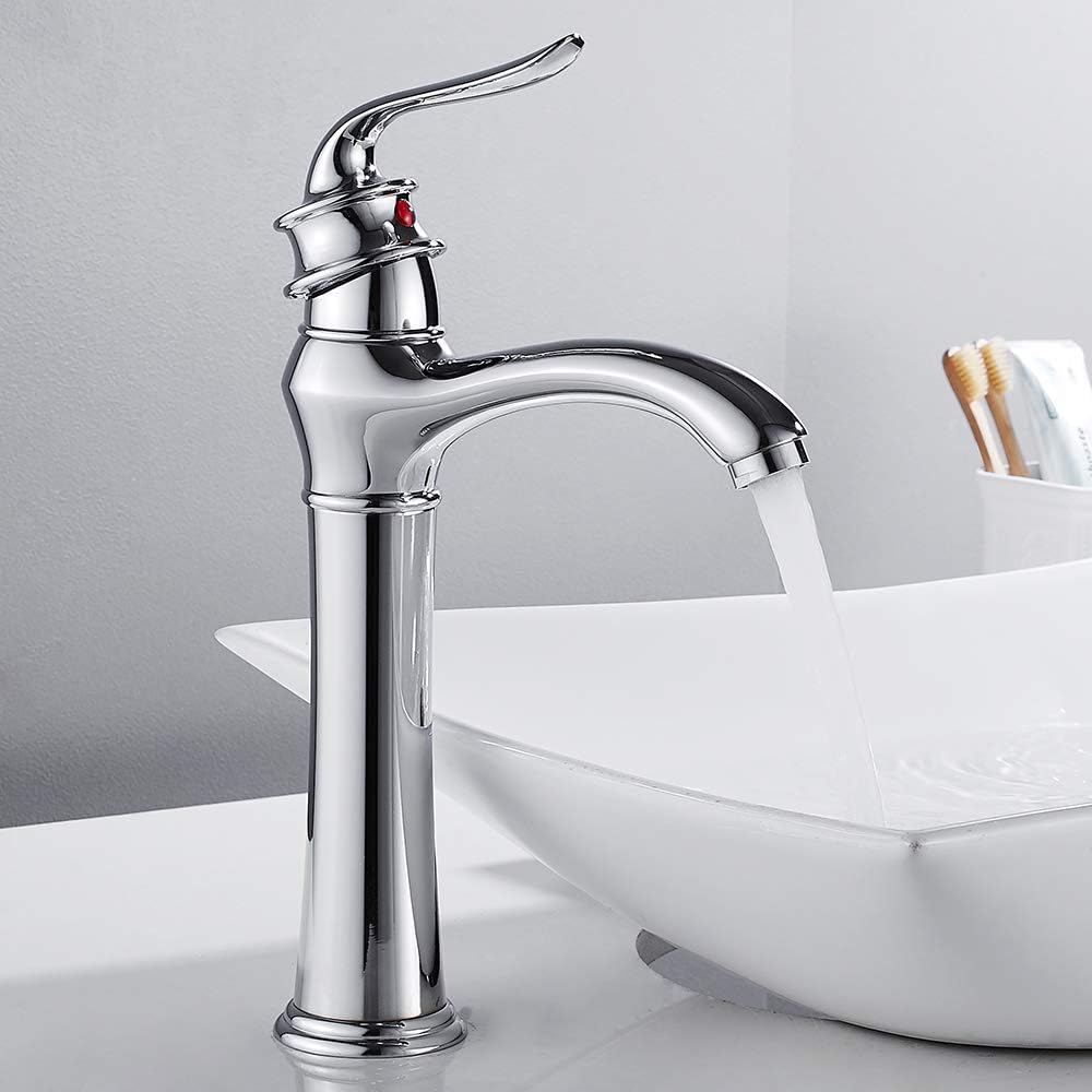 Modern Mono Tall Basin Mixer Tap Solid Brass Bathroom Sink Mixer Taps