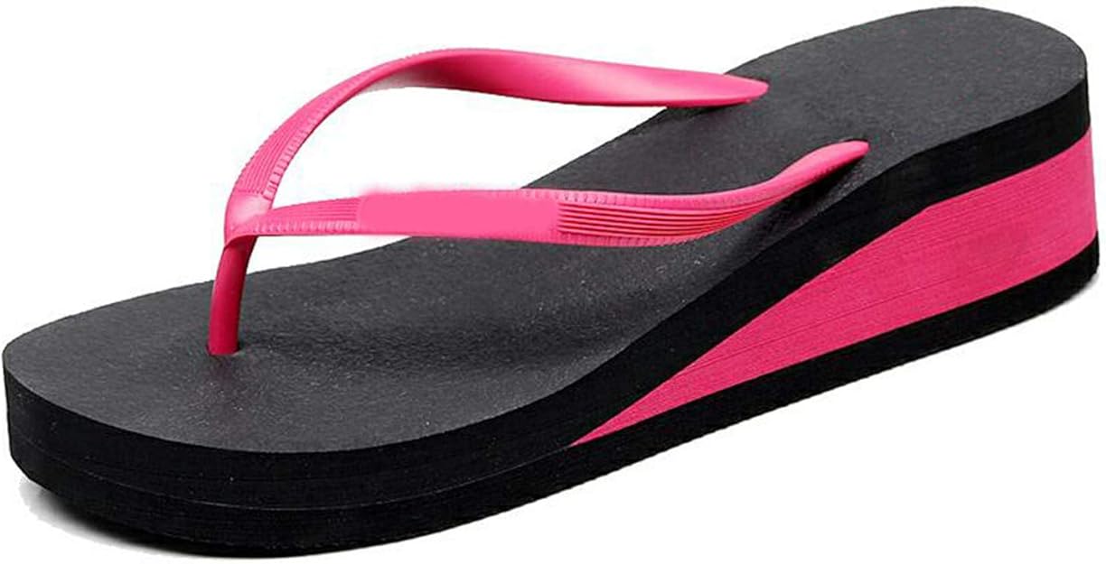 Amazon.com | Simplicity Wedge Beach Flip Flops Women Mixed Colors Waterproof Beach Slippers with 