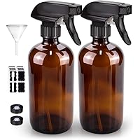 Glass Spray Bottle, Bontip Amber Glass Spray Bottle Set & Accessories for Non-toxic Window Cleaners Aromatherapy Facial…