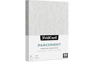 FOLDCARD Gunmetal Imitation Stationery Parchment Cardstock – Great for Certificates, Menus and Wedding Invitations | Medium Weight 65lb Cover (176gsm) | 8.5" x 11" | 50 Sheets per Pack