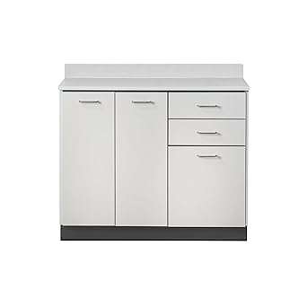 42 Base Cabinet With 3 Doors 2 Drawers Gray Amazon Com