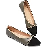 BABUDOG Women's Black Flats Shoes,White Dress Shoes for Women,Crimping Faux Suede Ballet Flats Comfortable