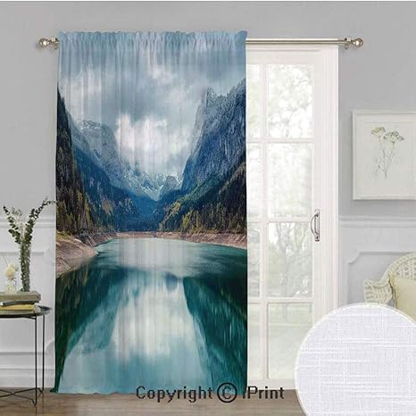 Amazon Reptile エキストラワイド シフォン シアーカーテン トライバル ベビー トカゲ イラスト 動く ファニー キャラクター モンスター キャラクター 子供 装飾 装飾 大型窓 スライドガラスドア パティオドア用 100x84インチ ホワイト W100 X L84inch One Panel