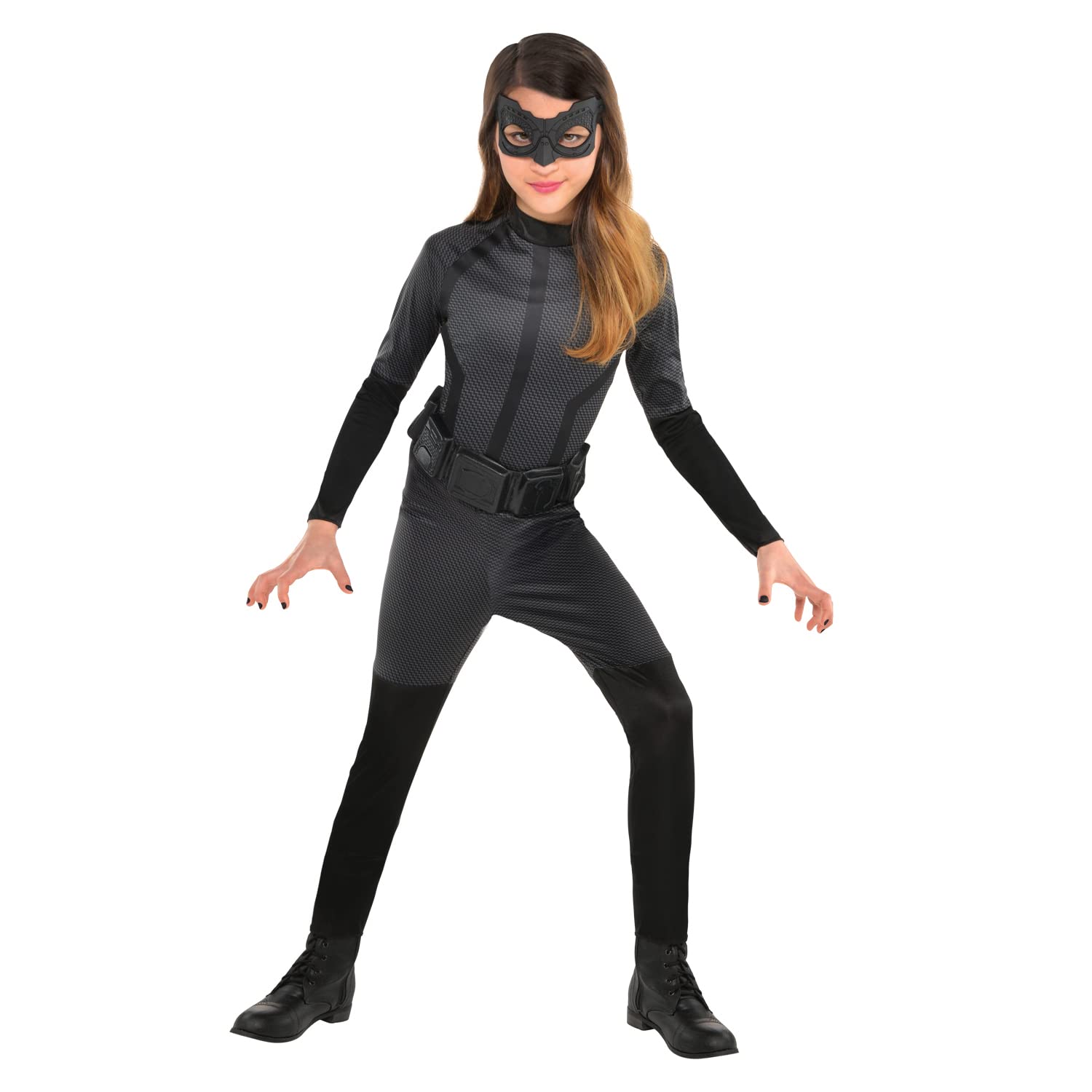 Amscan 9906132 Girls Classic Warner Bros Catwoman Child Kids Fancy Dress Costume (6-8 Years), Black