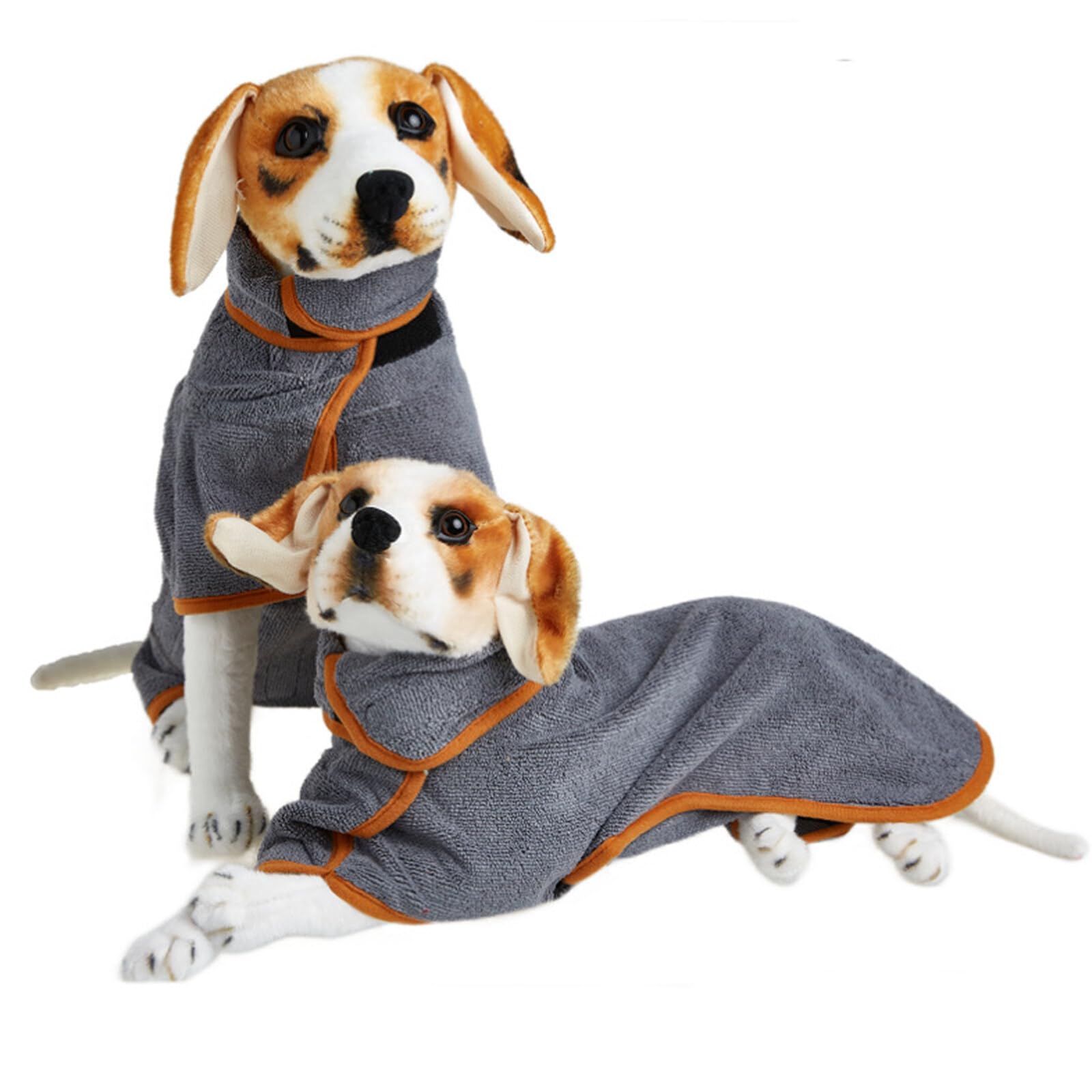 Dog Robe Towel Dog Bathrobe Super Absorbent Dog Robes with Hook-n-Loop Closure Dog Drying Robe Coat for Medium Large Pets Dogs Cats After Bath Beach Pool