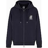 Armani Exchange mens Cotton Icon Logo Full Zip Sweatshirt