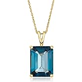 Ross-Simons 14.00 Carat London Blue Topaz Pendant Necklace in 18kt Gold Over Sterling. 18 inches