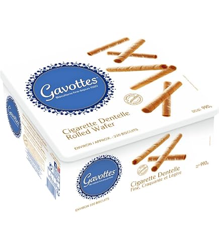 gavottes cigarette dentelle FAN WAFERS TIN 1.5KG Suppliers from Bretagne French cookies are equally delicious as those fabled desserts Gavottes 220 Wafer Rolls Dentelle