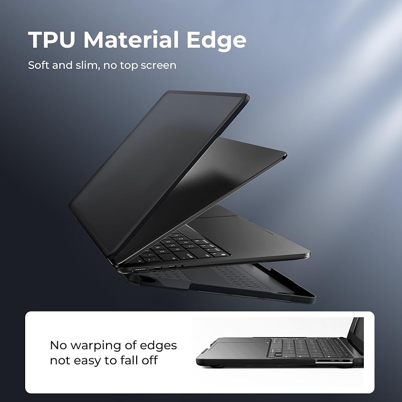 für MacBook Pro 14 Zoll Hülle M5 M4 M3 M2 M1 Bruchfest Mattschwarz