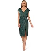 Adrianna Papell Womens Foil Woven Midi Dress
