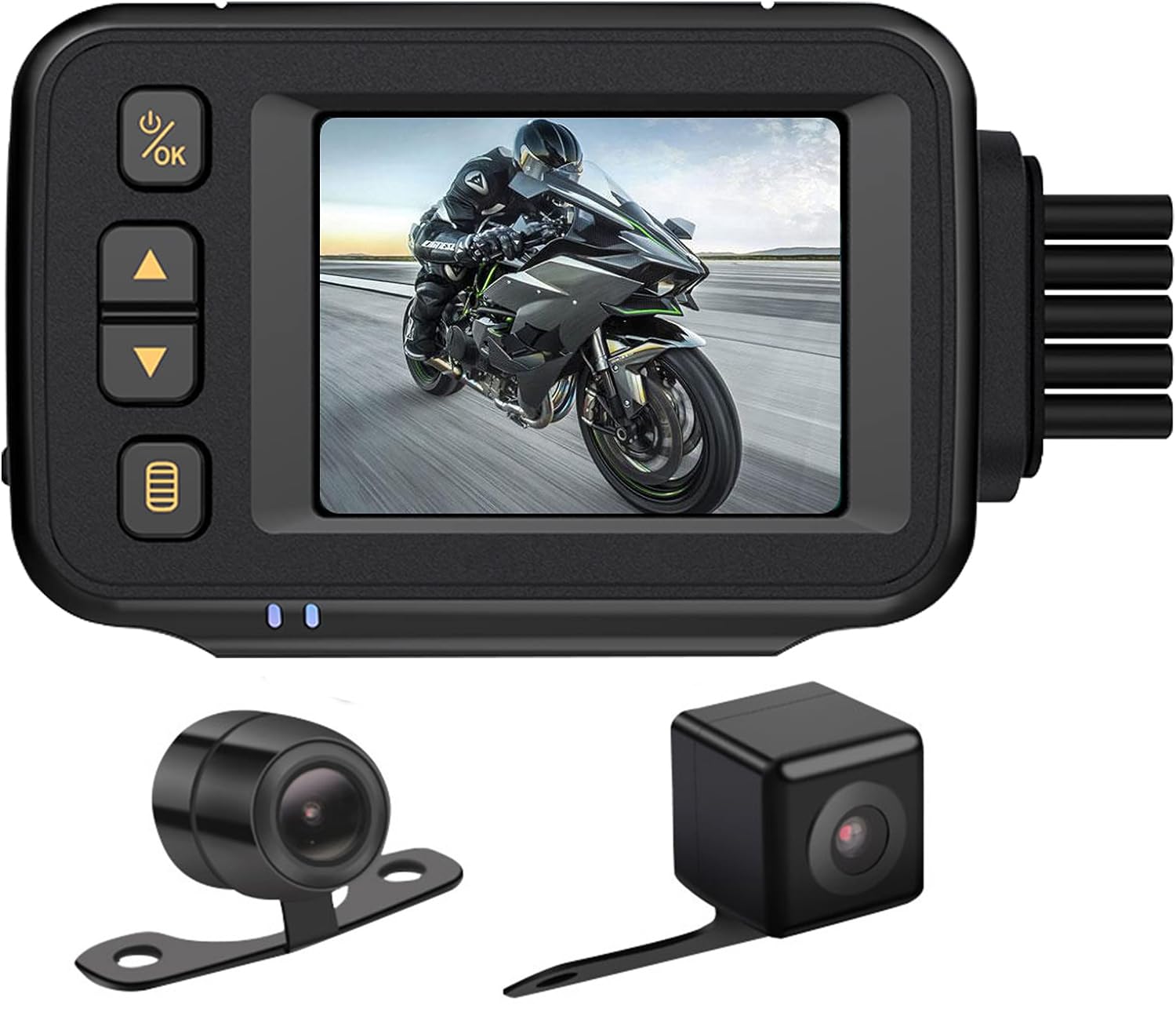 OBEST All Waterproof Motorcycle Dash Cam 720P, 2.0" HD Screen Motorbike Camera for Recording 120 Wide Angle Front and Rear Camera IP67 Waterproof and Dustproof With Loop Recording Night Vision MT30