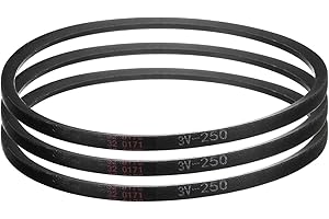 uxcell 3pcs 3V250 Rubber V Belt 25" Length x 0.38" Width x 0.31" Thick, Industrial Power Transmission Belt