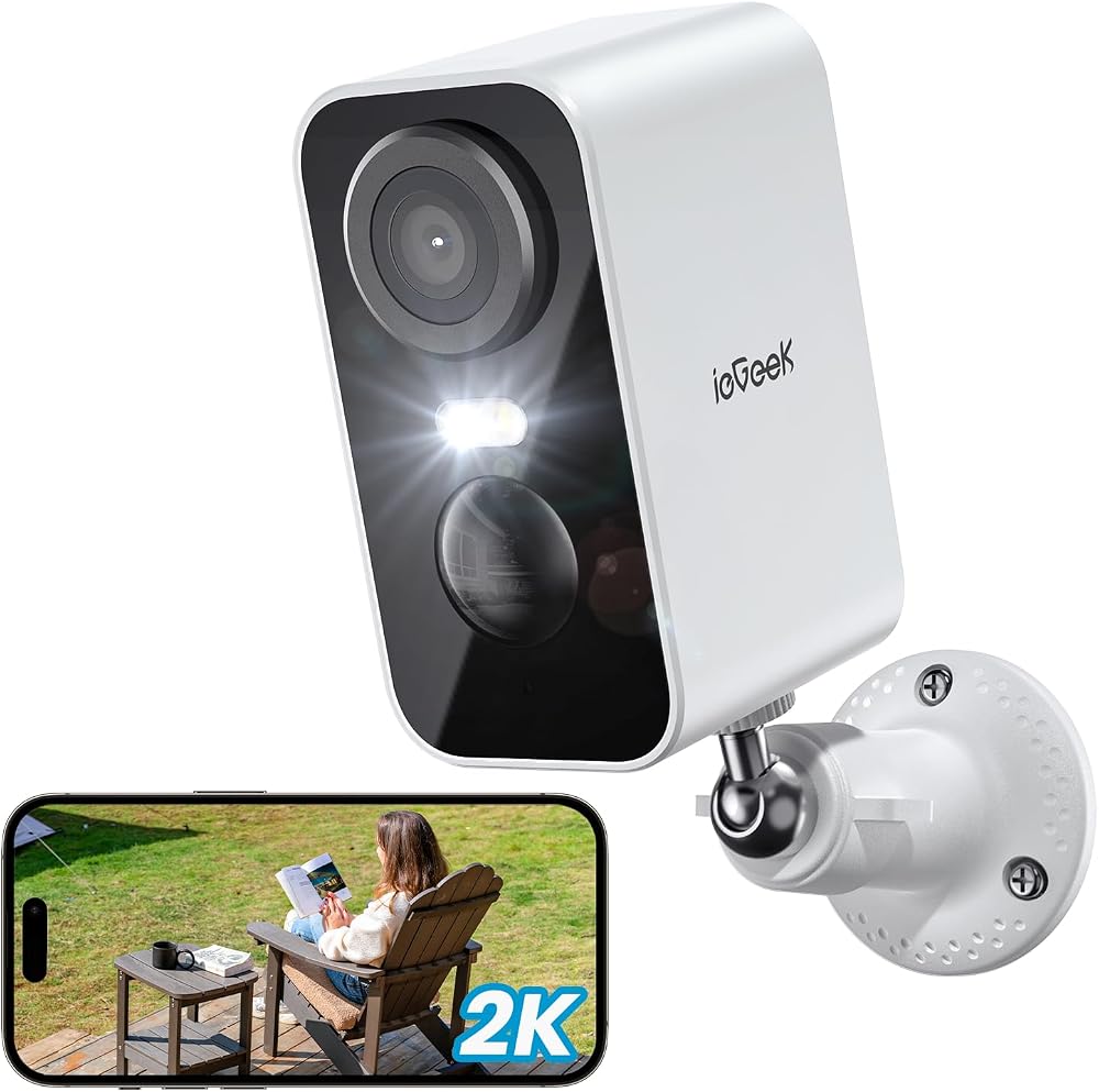 ieGeek 2K Wireless Security Camera Outdoor Rechargeable Battery Color Night