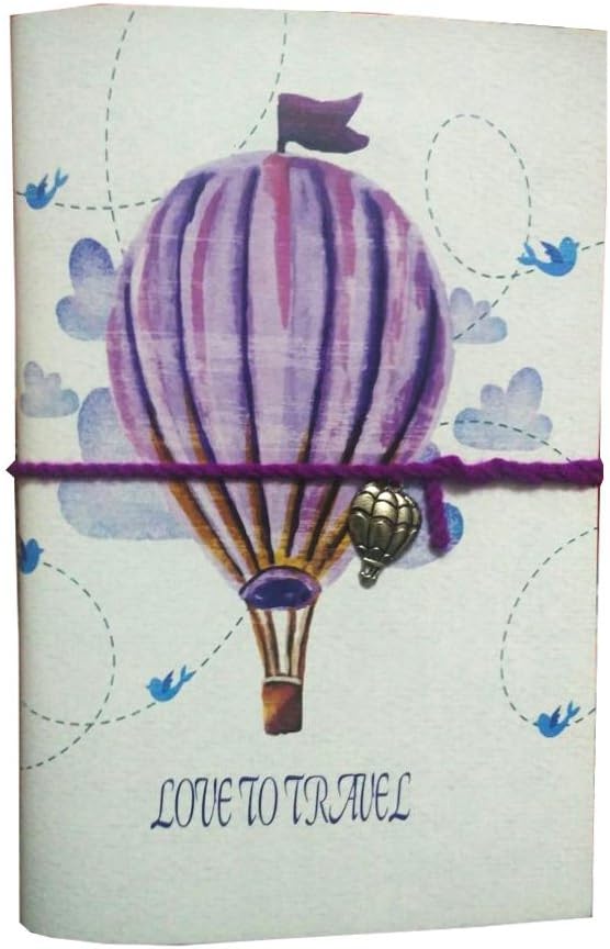 Goonj Creations Handmade Diary Travel Hot Air Balloon Print (20.32 X 13.97 cm)