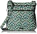 Vera Bradley Women's Cotton Triple Zip Hipster Crossbody Purse, Rain Forest, One Size