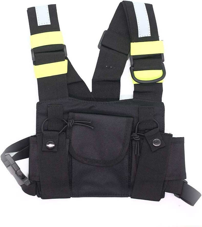 Radio Chest Harness Chest Front Pack Pouch Holster Vest Rig for Two Way Radio Walkie Talkie by Xunbin (Chest Front Pack C)