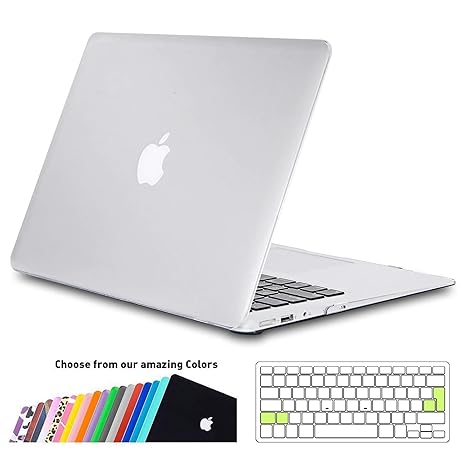MacBook Air 13 zoll Hülle Case,iNeseon Slim Plastik Hartschale Schale Cover Zubehör mit EU Transparent Tastaturschutz Schutzh