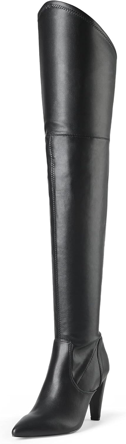  | DREAM PAIRS Women's Thigh High Boots Over The Knee Heels Long Sexy Pointed Toe Boots | Over-the-Knee