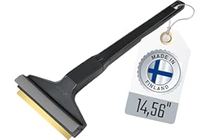 L & P CAR DESIGN Car Ice Scraper Long Handle Ice Scraper Brass Blade 14,5 inch Ice Scraper for Car Snow Scraper Ice Scrapers for Car Windshield Original Murska from Europe (L&P A055 Black Gray)