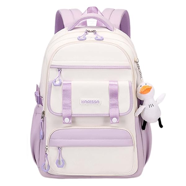 MININAI WOMENS GIRLS BACKPACK FOR SCHOOL CUTE AESTHETIC LARGE LAPTOP BACKPACK KAWAII PREPPY TEEN KIDS BOOKBAG TRAVEL DAYPACK (PURPLE,L)