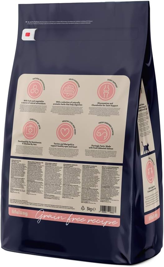 by Amazon Dry Cat Food for Adult Cats Grainfree Recipe with Fresh Salmon, 1 Pack of 3kg (Previously a Lifelong brand, same product) - Image 3