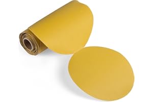 LuckyGuard 100 PCS PSA Sanding Discs 6 Inch 320 Grit Adhesive Backed Sandpaper Roll Sticky-Back Sandpaper for DA Sander Self Stick Aluminum Oxide Round Automotive Sandpaper with Sticky Back