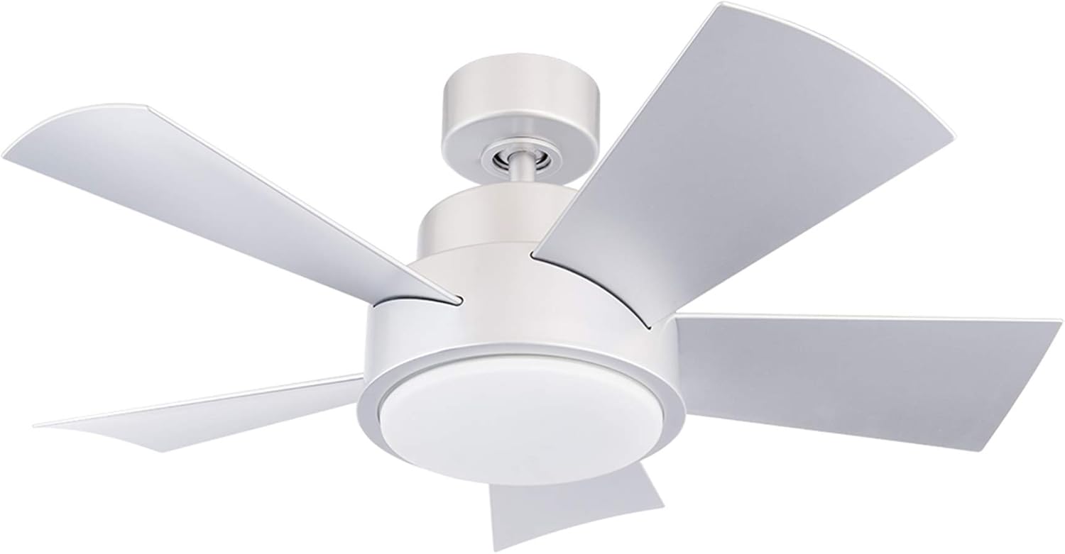 Elf Indoor/Outdoor 5-Blade Smart Ceiling Fan 38in Titanium Silver with 3000K LED Light Kit and Wall Control works with iOS/Android, Alexa, Google Assistant, Samsung SmartThings, and Ecobee