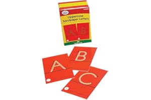 Didax Uppercase Sandpaper Letters - 28 Tactile Alphabet Cards for Grades Pre-K to 1st - Educational Letter Resources for Young Learners