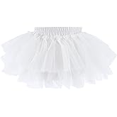 Baby Girls Soft Fluffy Tutu Skirt with Diaper Cover, Tulle Dress Skirt 3 Layers Soft for Newborn,Toddler