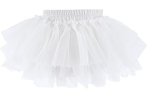 BABY AMABC Baby Girls Soft Fluffy Tutu Skirt with Diaper Cover, Tulle Dress Skirt 3 Layers Soft for Newborn,Toddler