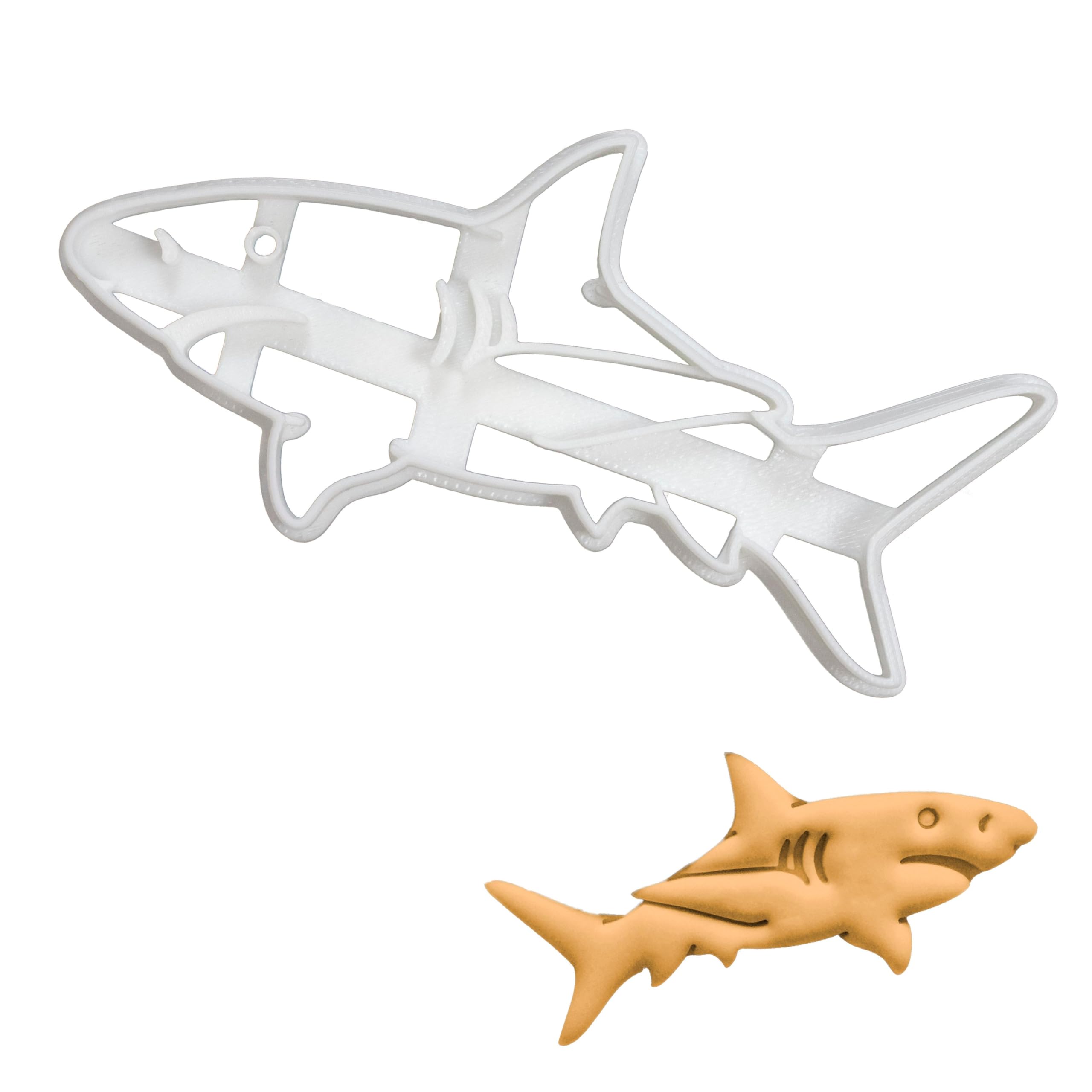 BAKERLOGY Great White Shark Cookie Cutter - Detailed Biscuit Cutter Design for Baking and Crafts, Ideal on Fondant, Dough, Clay