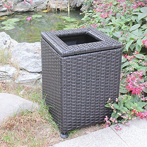 WWJ Plastic rattan outdoor trash. Hotel Office bathroom bins without cover. lobby trash