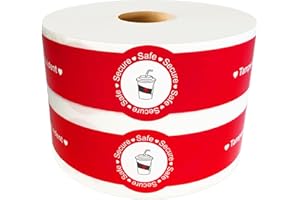 SXDMHYB Safe Secure Tamper Evident Seals Stickers for Drink Lids 1.25" x 9" Food Delivery Stickers 500 Pcs Freshness Labels for Coffee Milk Tea Ice Cream Drink Lids Food Seal