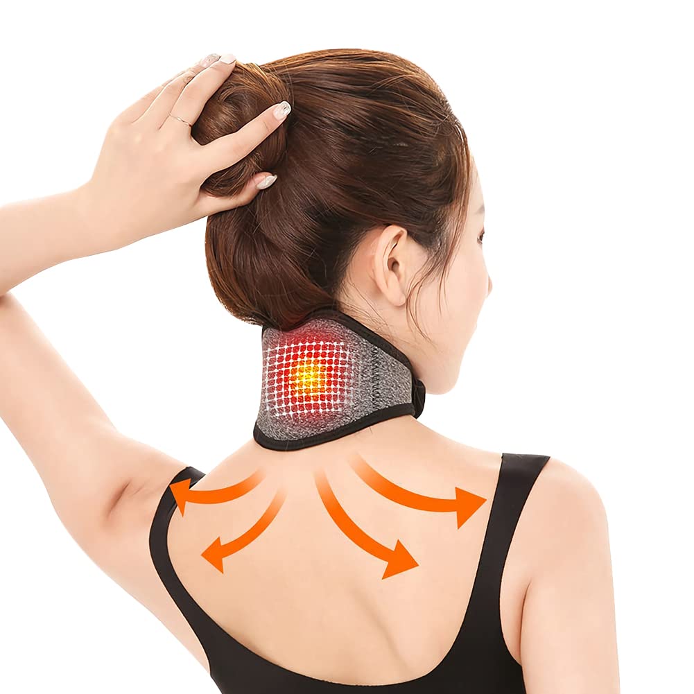 XGOPTS Magnetic Self Heating Neck Support Brace Cervical Collar Tourmaline Neck Brace for Neck Injury Pain Stiff Neck Stiffness Headache Cervical Spondylopathy